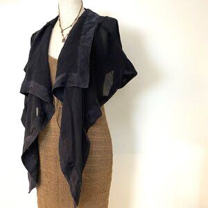 Patrizia Pepe Black Sheer Shawl